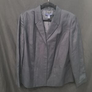 Venezia Women's Size 18 Linen Blend Black Zip Up Blazer